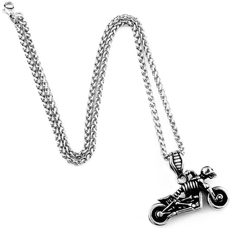 Stålhalsband Skelett Motorcykel