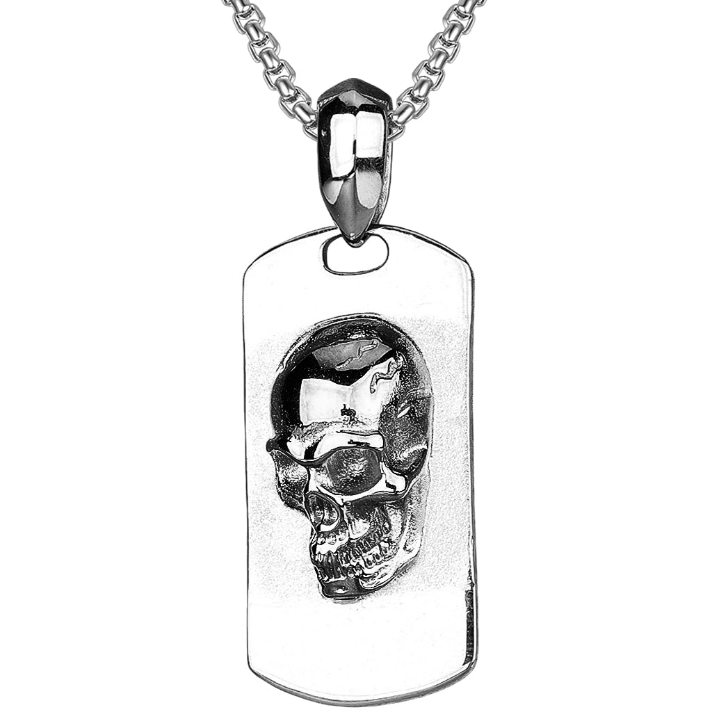 Dog Tag Halsband Med Dödskalle