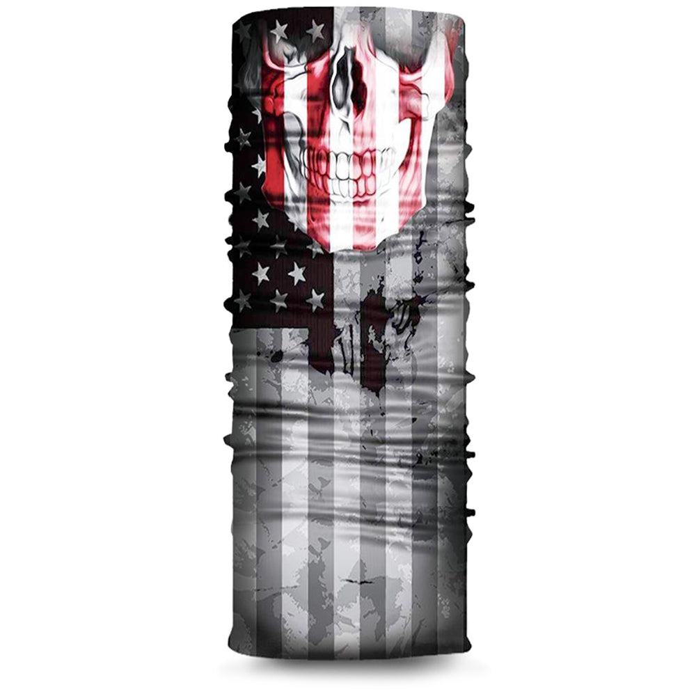 Dödskalle Halsvärmare Svartvit USA-Flagga