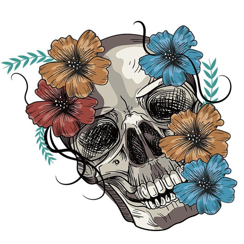 Tecknad Dödskalle Sticker