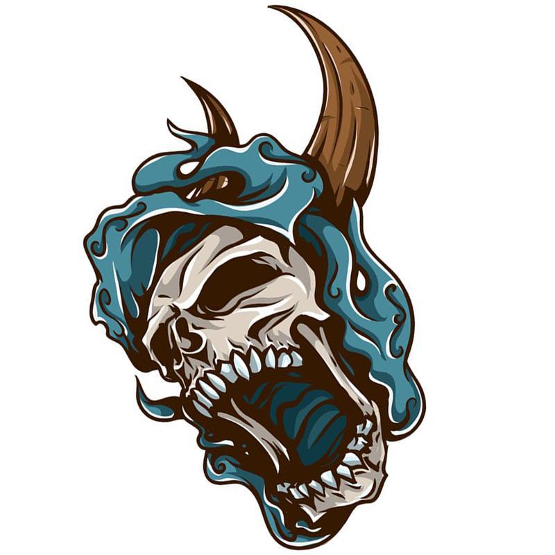Dödskalle Sticker Demon
