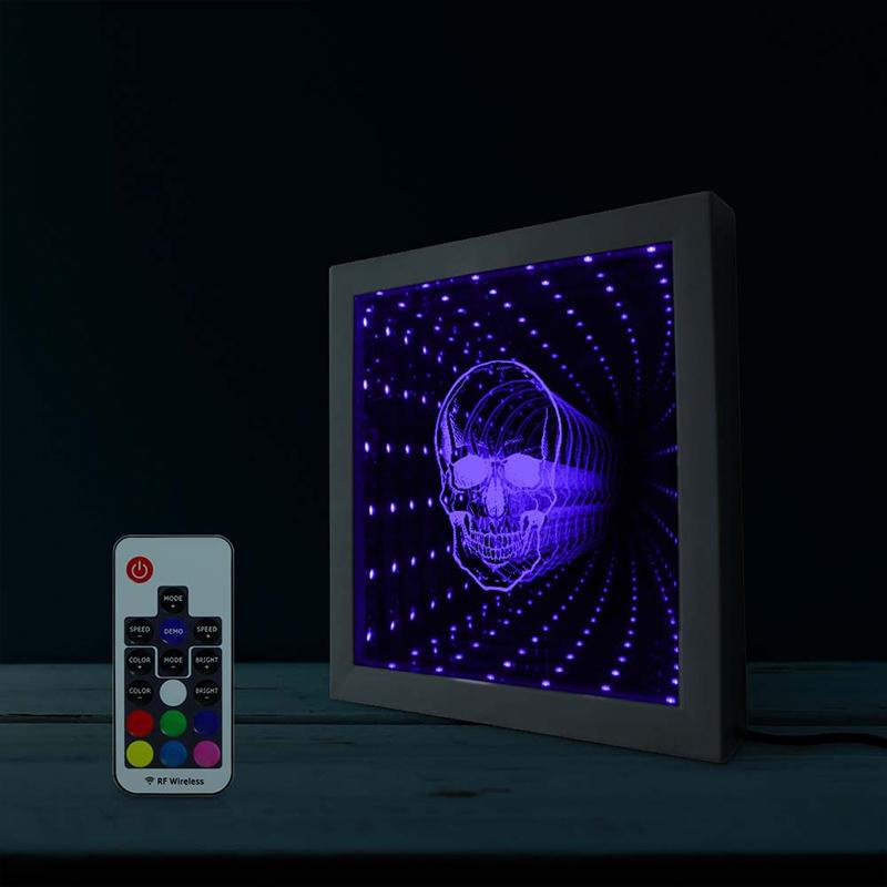 Blå Dödskalle Bordslampa