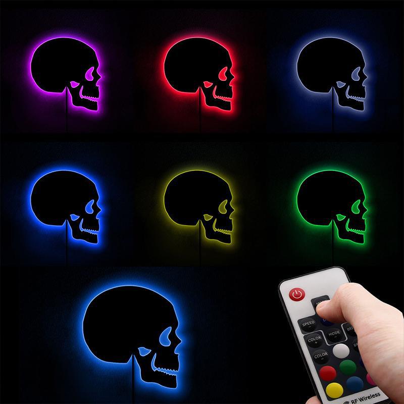 Dödskalle Lampa Olika Färger