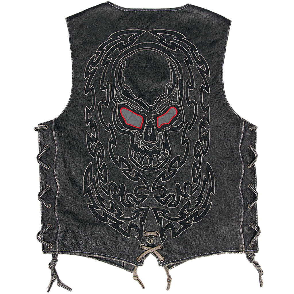 Svart MC-Väst Med Dödskalle