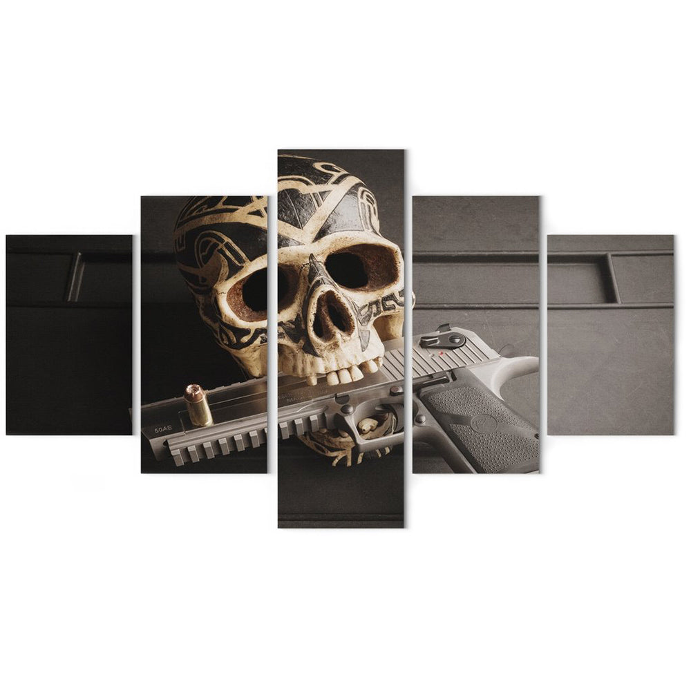 Dödskalle Med Vapen Tavla