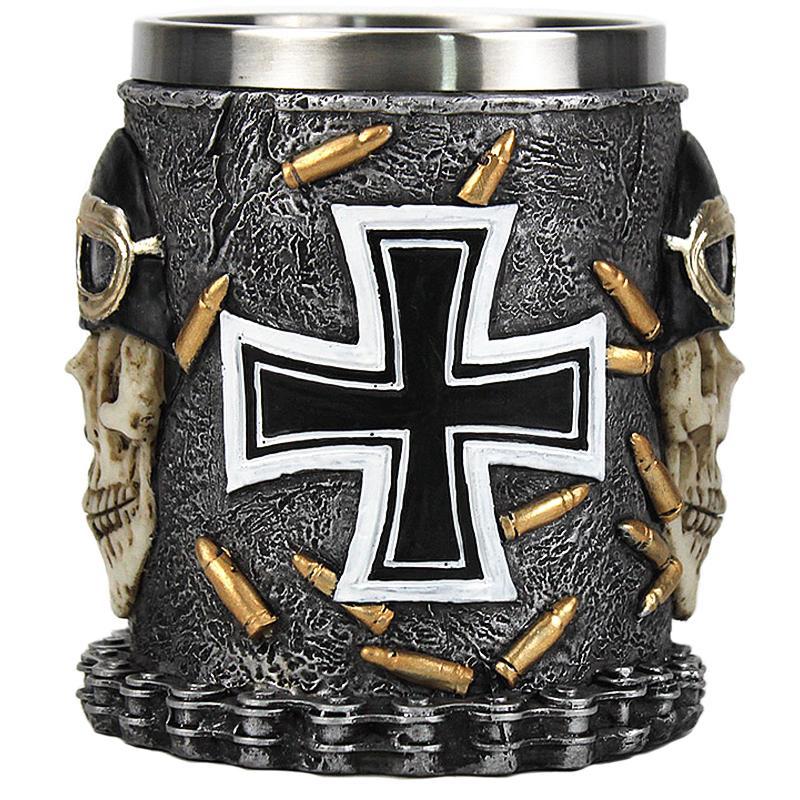 Dödskalle Mugg Järnkors