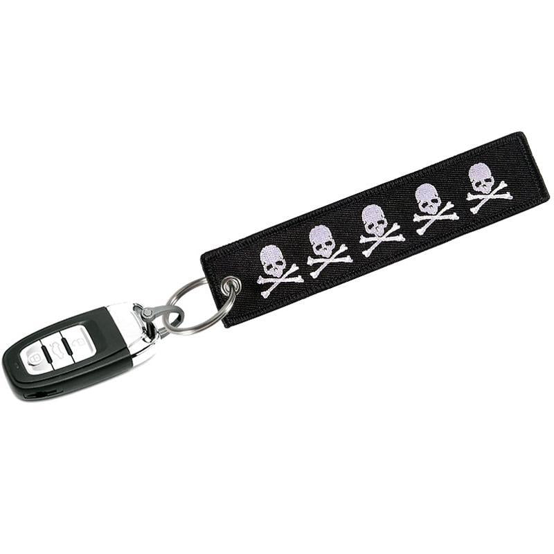 Svart Dödskalle Nyckelring