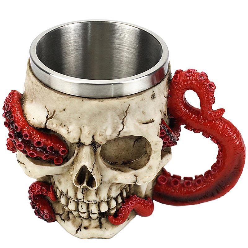 Dödskalle Kaffekopp Bläckfisk
