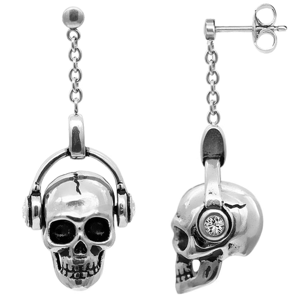 Dödskalle Örhängen Med Hörlurar