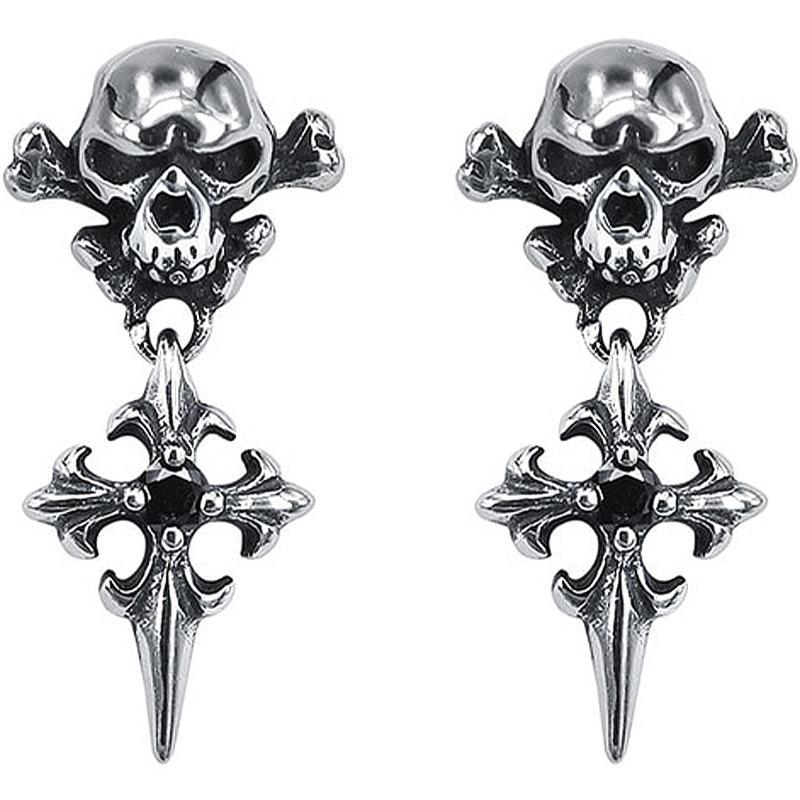 Dödskalle Örhängen Med Kors