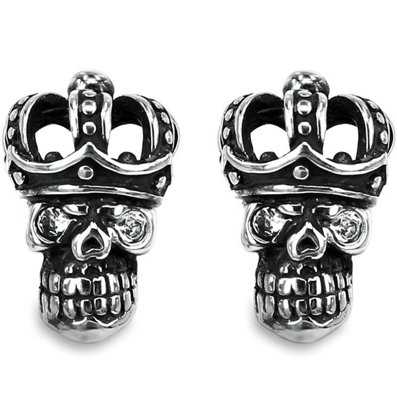 Dödskalle Örhängen Med Krona