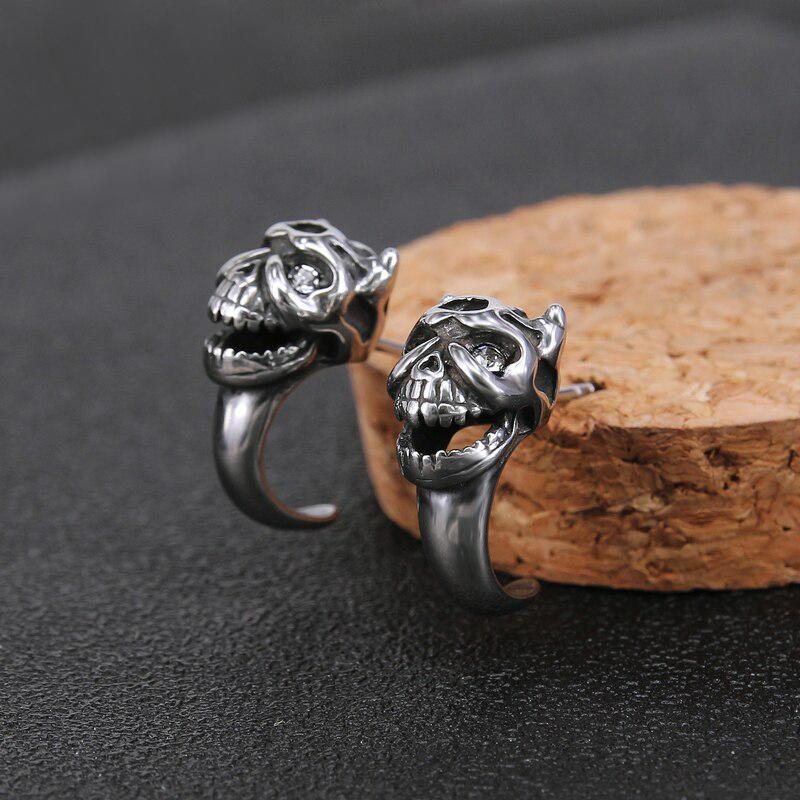 Dödskalle Örhängen Laughing Demon (Stål)