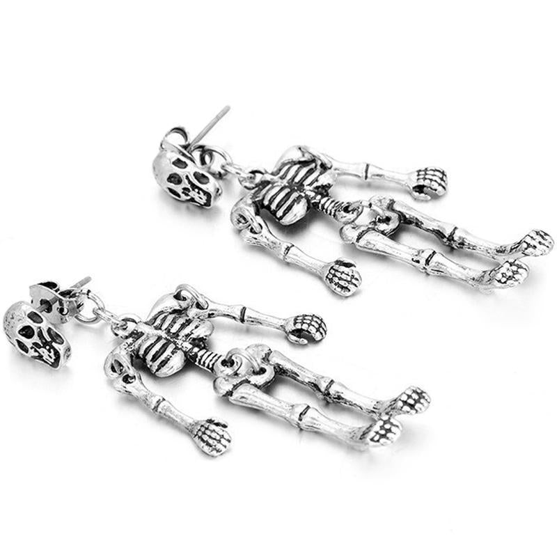 Silverfärgade Skelett Örhängen