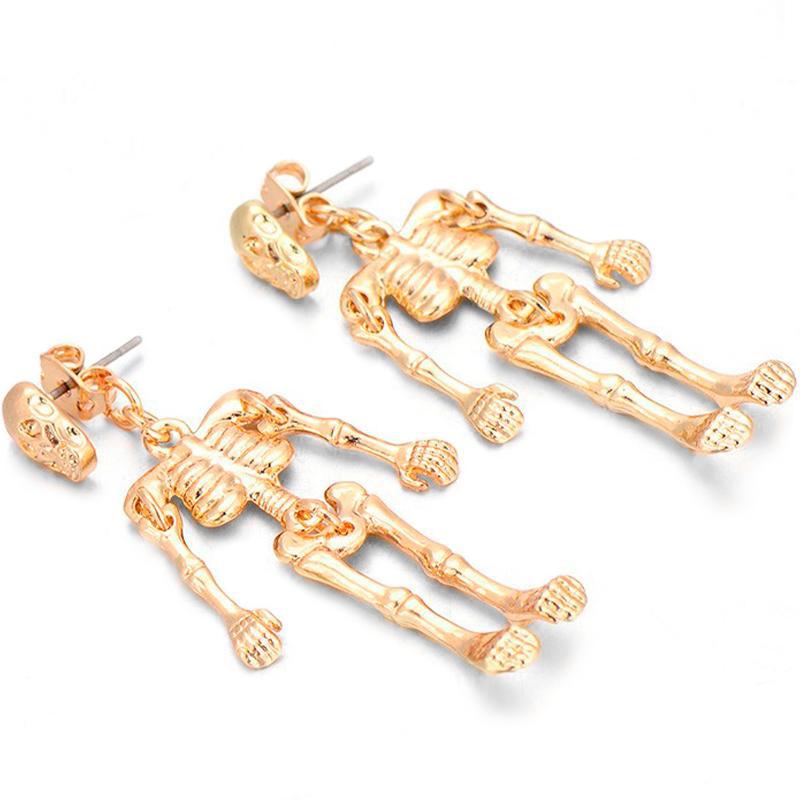 Guldfärgade Skelett Örhängen