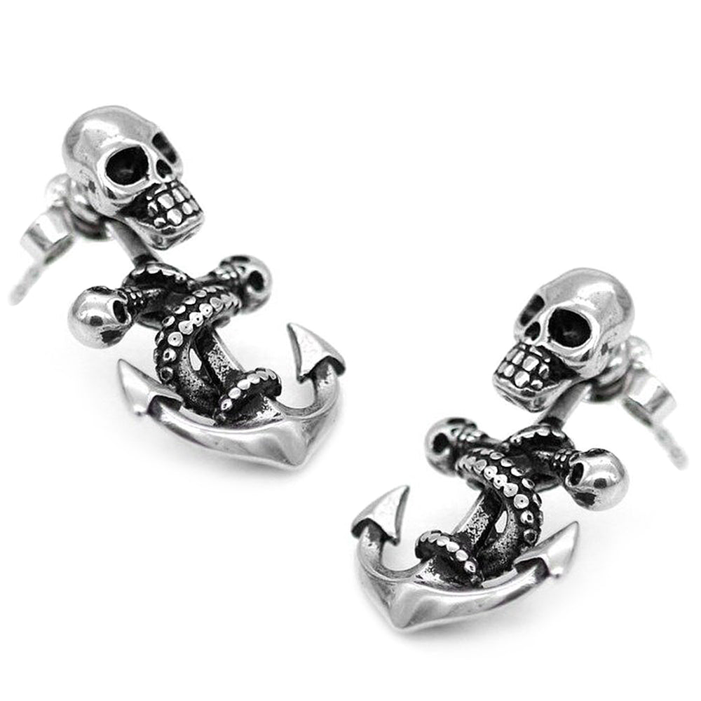 Örhängen Med Dödskalle-Ankare