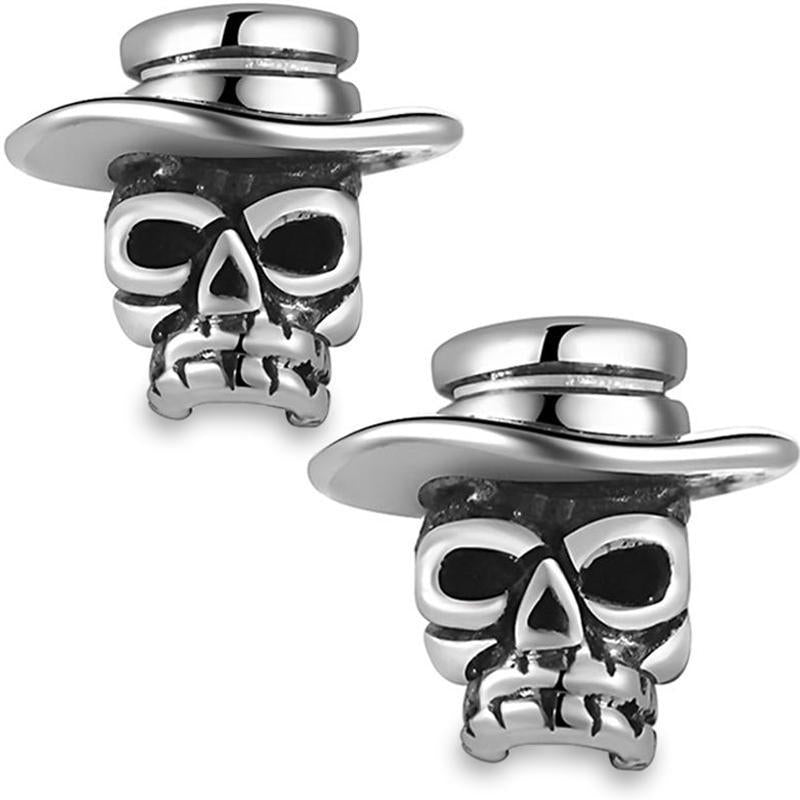 Dödskalle Örhängen Cowboy Silver