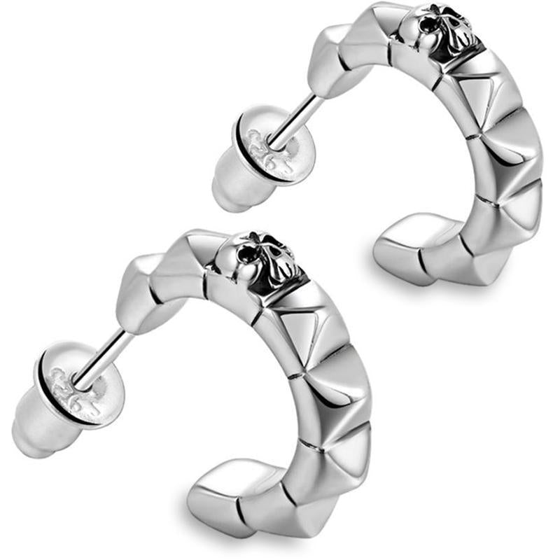 Exklusiva Dödskalle Örhängen Silver