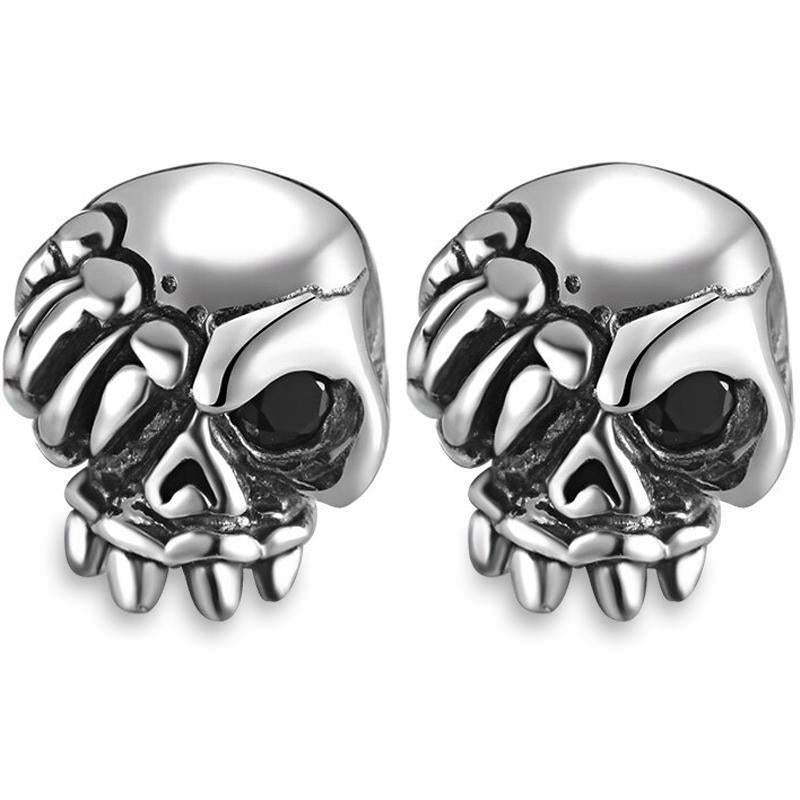 Silverörhängen Med Dödskallar