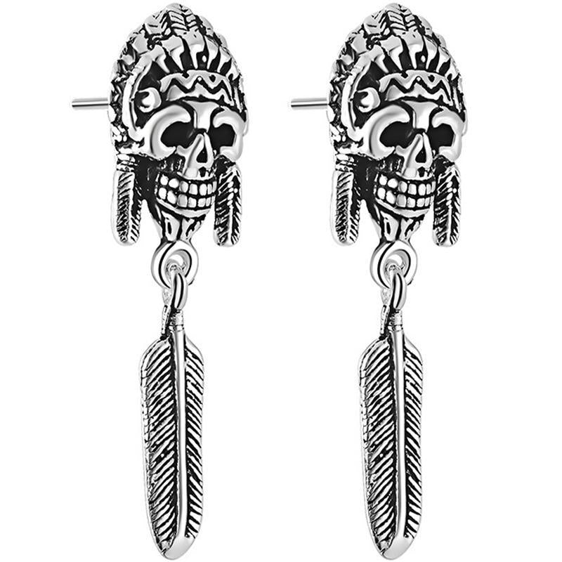 Indian Örhängen Med Dödskallar