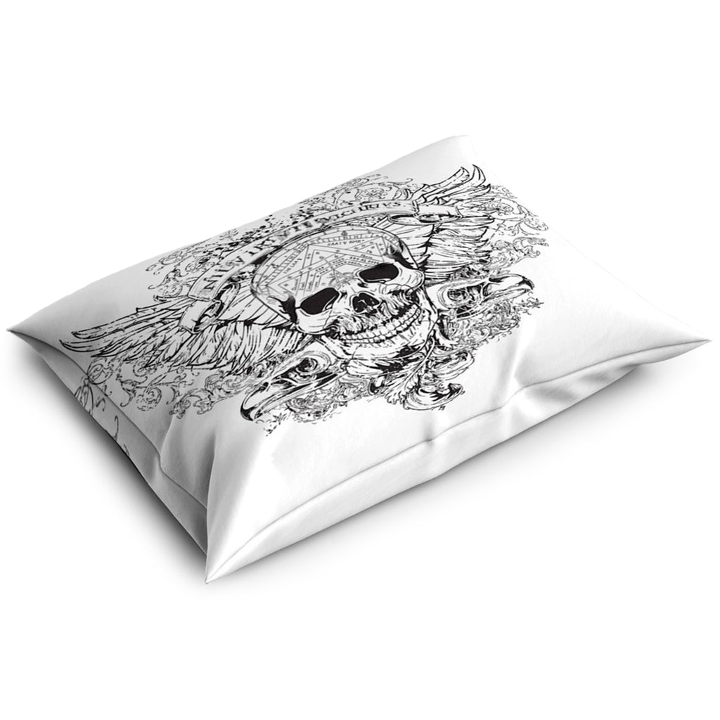 Dödskalle Örngott Änglavingar