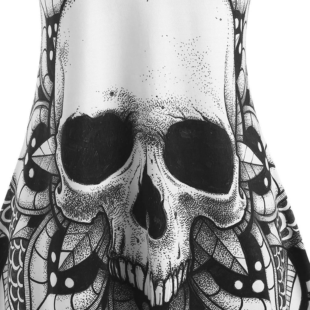Dödskalle På Vit Klänning