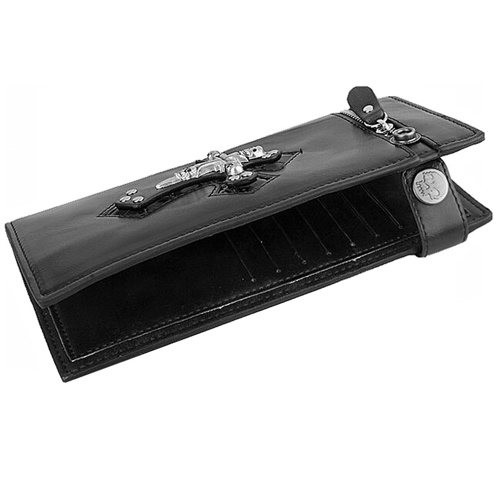 Stor Plånbok Med Dödskalle Kors