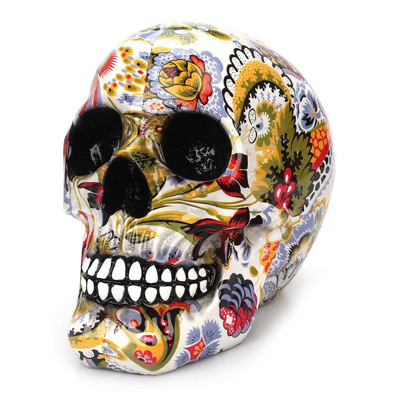 Dödskalle Prydnad Blommor