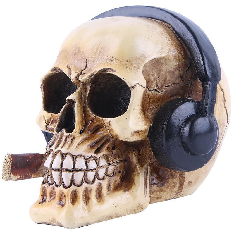 Dödskalle Staty Cigarr