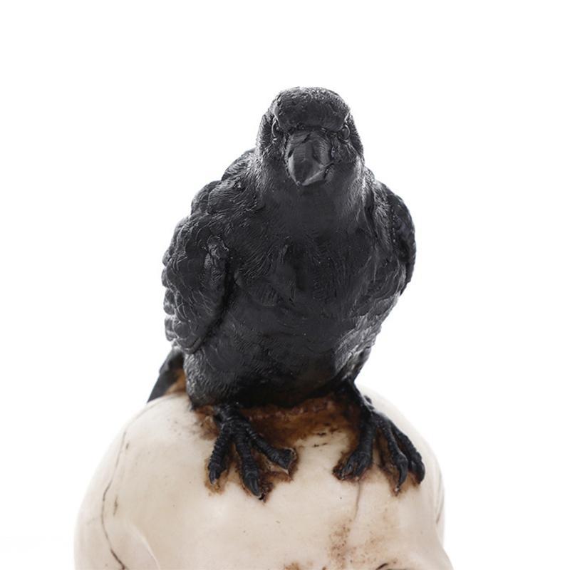 Dödskalle Staty Kråka