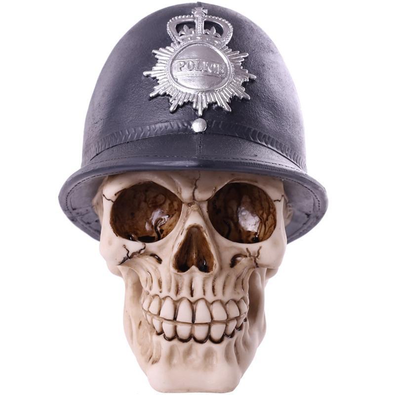 Dödskalle Staty Polis