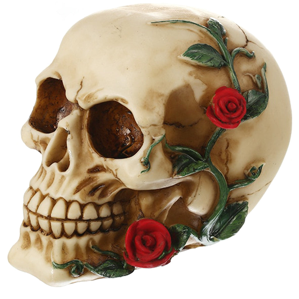 Prydnadsdödskalle Med Rosor