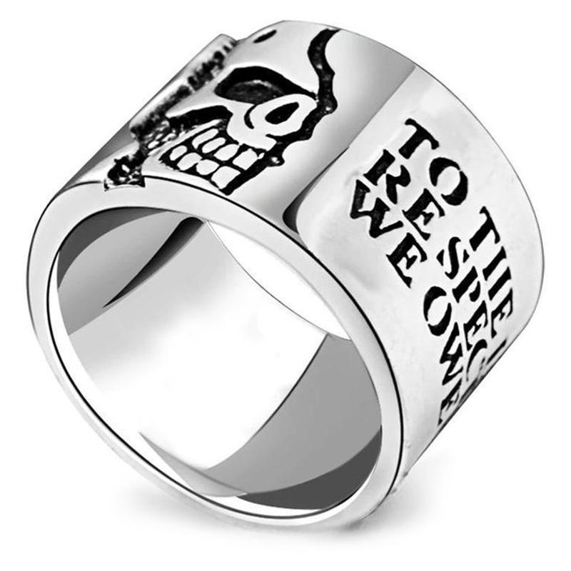 Dödskalle Ring Med Gravyr