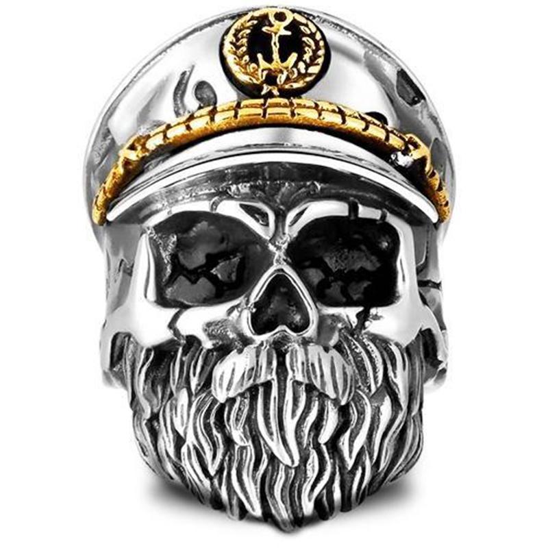 Dödskalle Ring Marin Officer