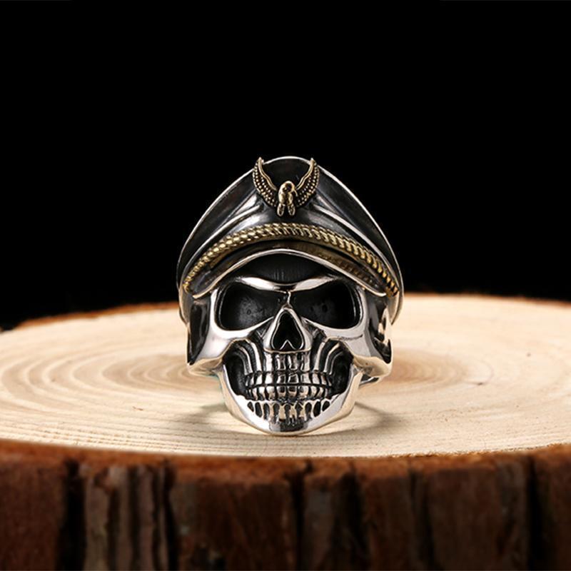 Dödskalle Ring Sterlingsilver 925 Officer
