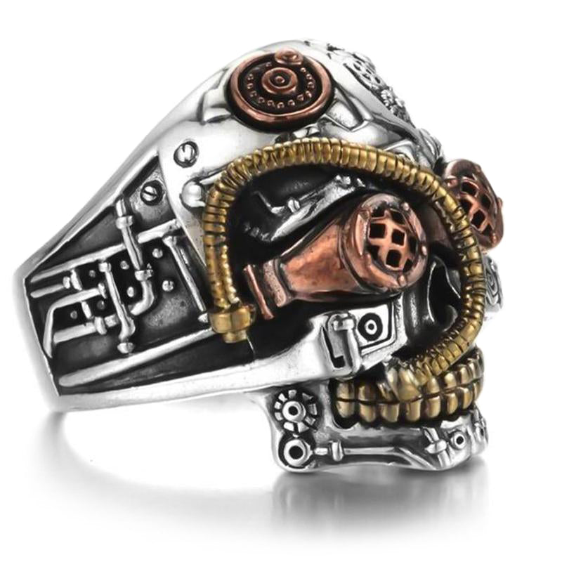 Dödskalle Ring Steampunk Stål