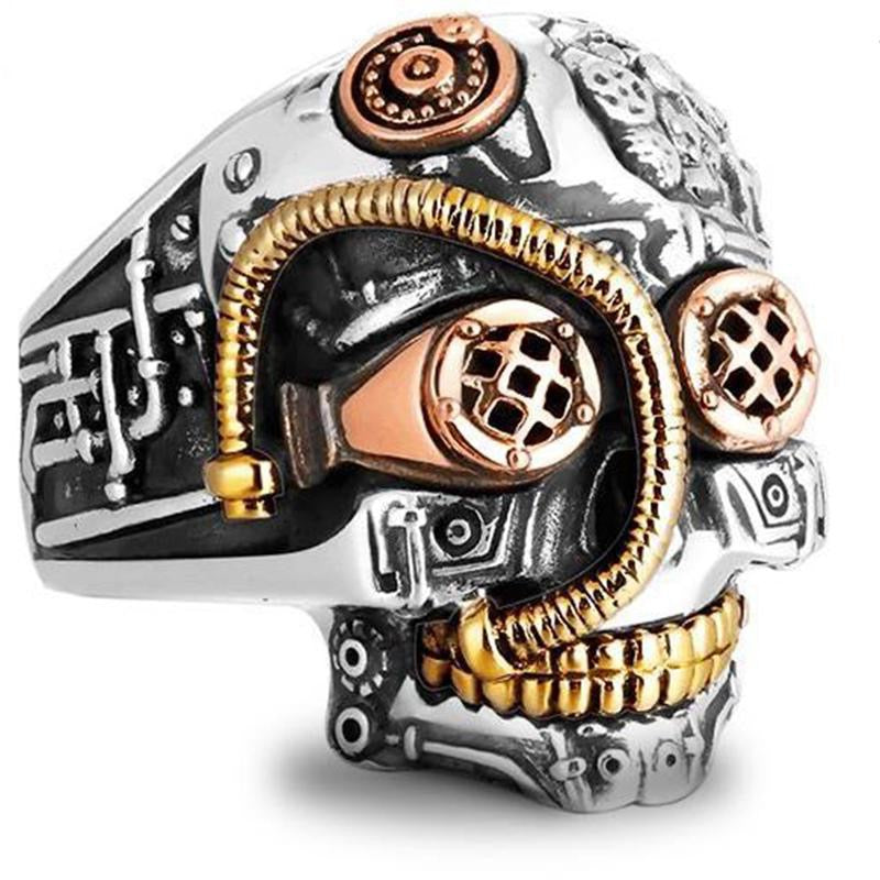 Dödskalle Ring Steampunk Silver