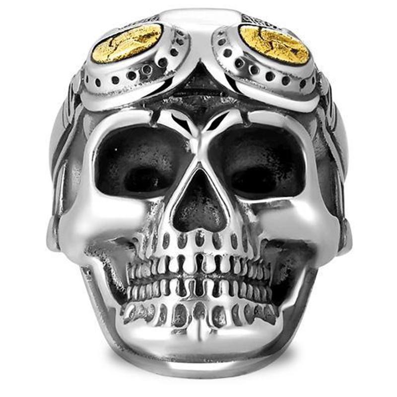 Dödskalle Ring Vintage Pilot