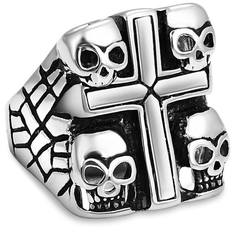 Biker Ring Kristet Kors