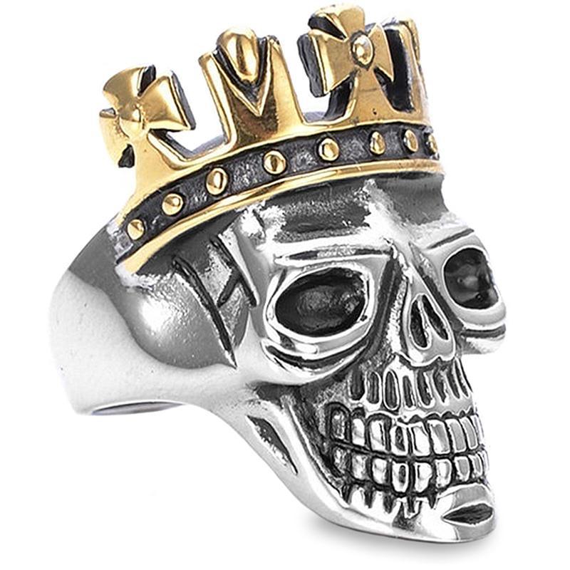 Dödskalle Ring Med Kungakrona
