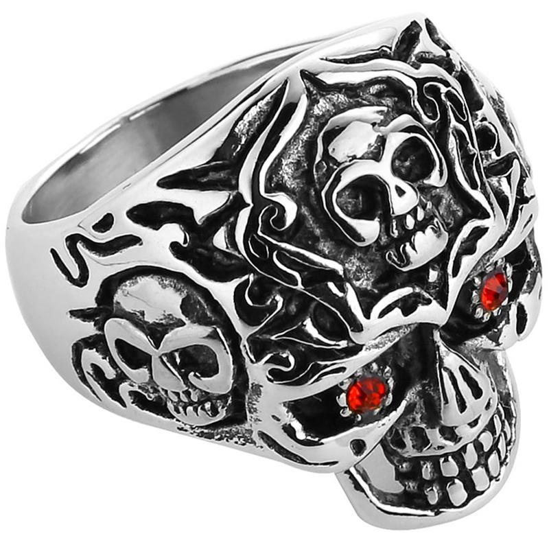 Dödskallering Apocalypto Skull (Stål)