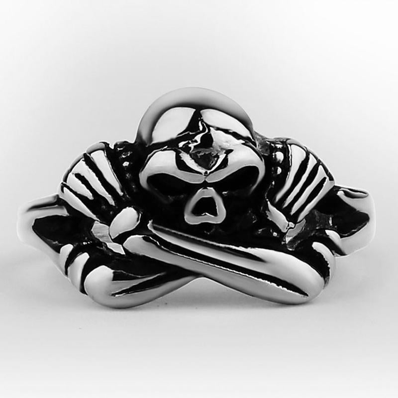 Ring Dödskalle Med Korsade Armar