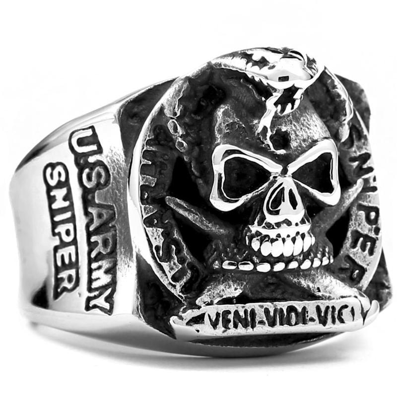 Dödskalle Ring U.S. Army Sniper