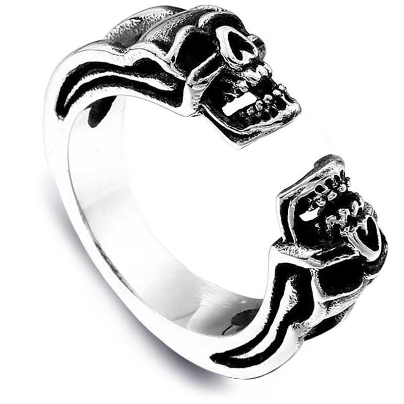 Dödskalle Ring Ankare Stål