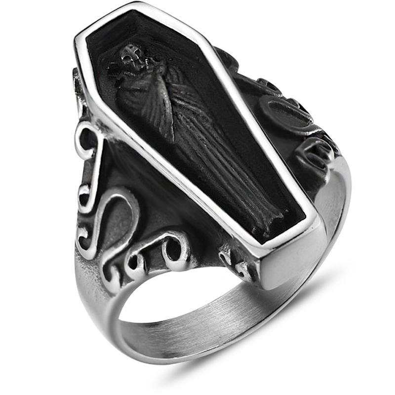 Dödskalle Ring Svart Likkista