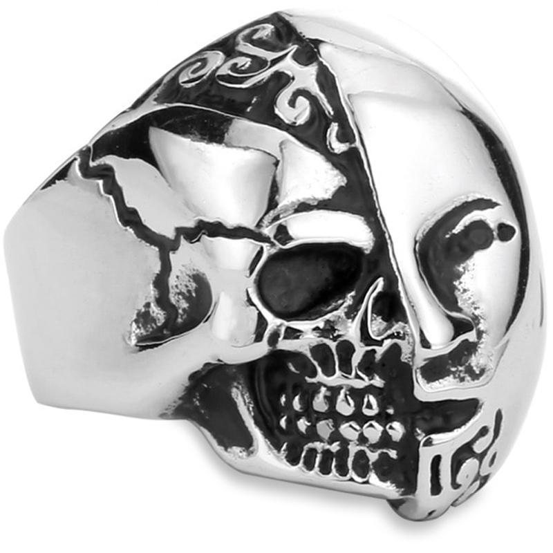Dödskalle Ring Med Två Motiv