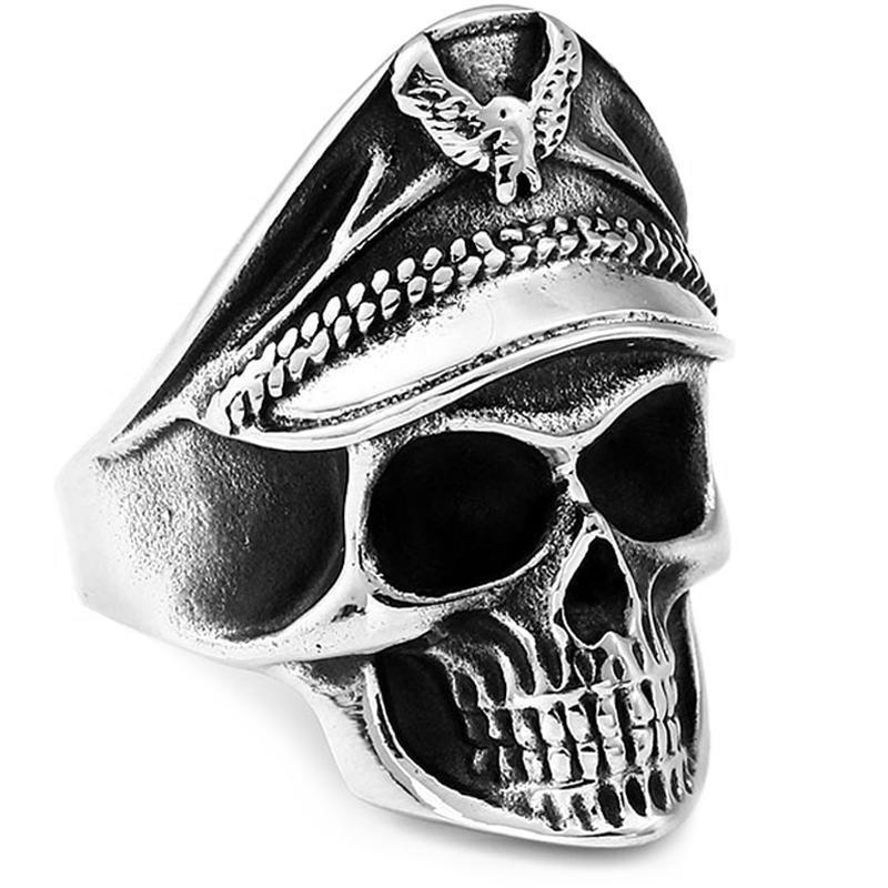 Dödskalle Stålring Militär Officer