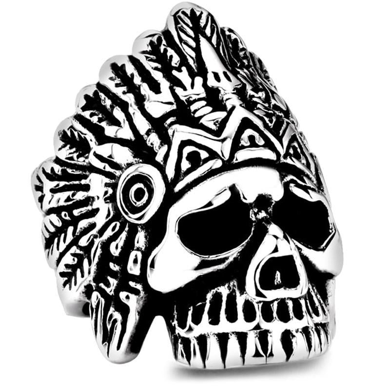 Dödskalle Ring Indian Hövding