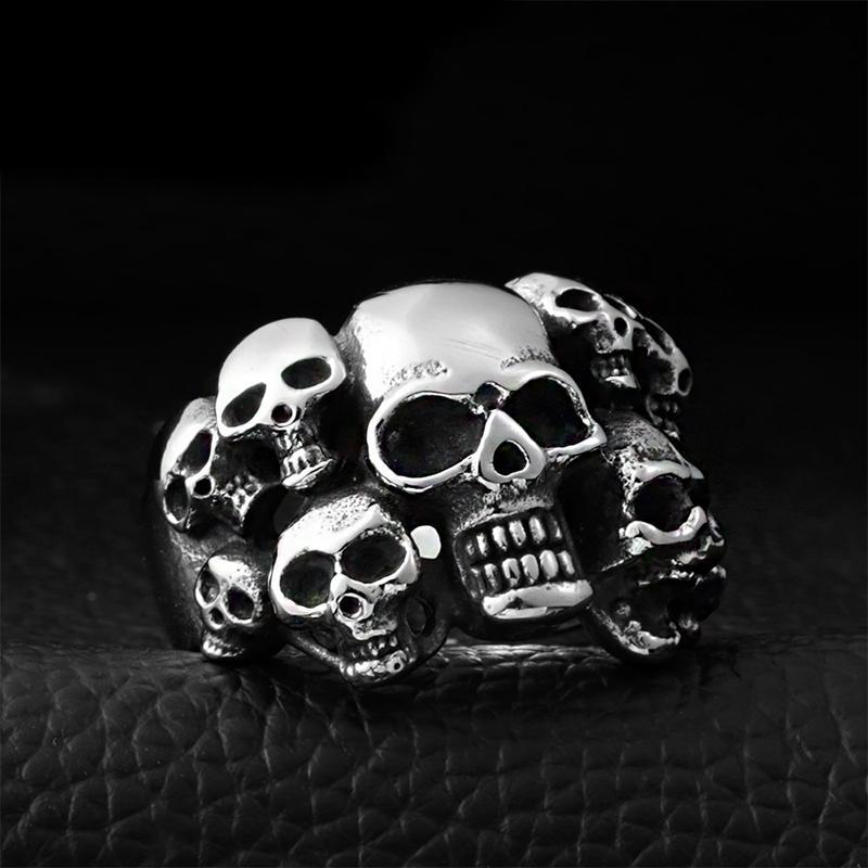 Dödskallering Trapped Souls (Stål)