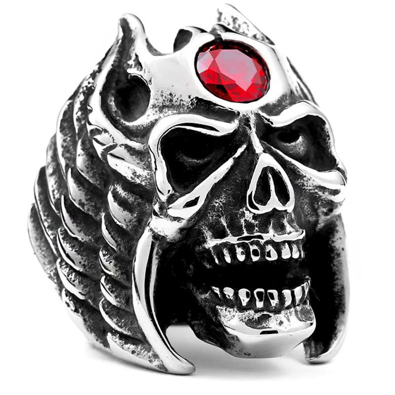 Dödskalle Ring Med Vingar