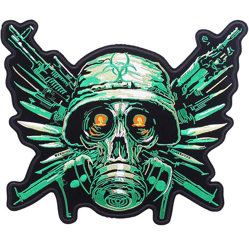 Dödskalle Ryggmärke Gas Mask